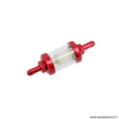 Filtre à essence aluminium transparent lavable D7 rouge