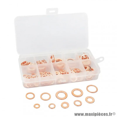 Joint de vidange cuivre plat (coffret de 200 pièces) diamètre 5 à 14 mm