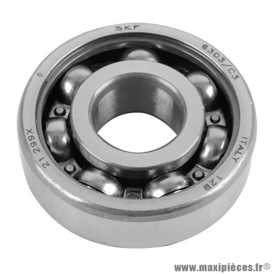 Roulement d'embiellage 6303 C3 cage acier pour Minarelli 50 AM6, MBK 50 X-Power, X-Limit, Yamaha 50 TZR, DTR, TZR-Beta 50 RR, Peugeot 50 XPS, Aprilia 50 RS * Sélection !