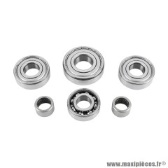 Roulement boîte de vitesses + cage à aiguilles P2R adaptable (Minarelli 50 AM6, Beta 50 RR, Rieju 50 MRT, Sherco 50 SE, MBK 50 X-Power, Peugeot 50 XPS)