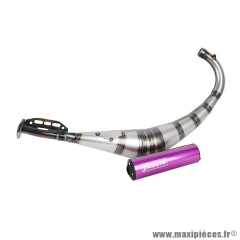 Pot 50 à boîte TUB810TR silencieux violet pour moteurs AM6 et Derbi 50 Senda, Beta 50 RR, Rieju 50 MRT, SMX, MRX, RR, MBK 50 X-Limit, Fantic 50 XE, XM