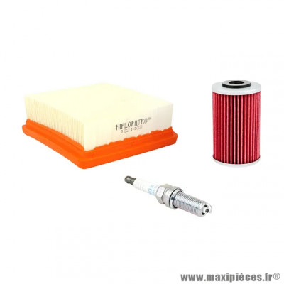 Kit entretien moto adaptable pack 3 pièces KTM 125 DUKE 2011-2016, RC 125 2014-2020, 390 DUKE 2013-2016, RC 390 2014-2020