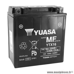Batterie 12V 14 Ah YTX16-BS Activée en usine prête à l'emploi