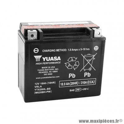 Batterie 12V 18 Ah YTX20HL-BS-PW SANS ENTRETIEN HAUTE PERFORMANCE