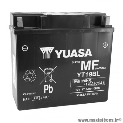 Batterie 12V 19 Ah YT19BL YUASA ACTIVEE EN USINE