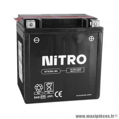 Batterie 12V 30 Ah NTX30L-BS SANS ENTRETIEN AVEC PACK ACIDE