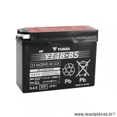 Batterie 12V 2,4 Ah YT4B-BS SANS ENTRETIEN LIVREE AVEC PACK ACIDE