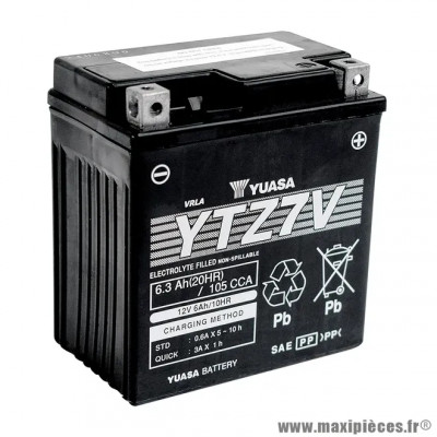 Batterie 12V 6 Ah YTZ7V Activée en usine prête à l'emploi