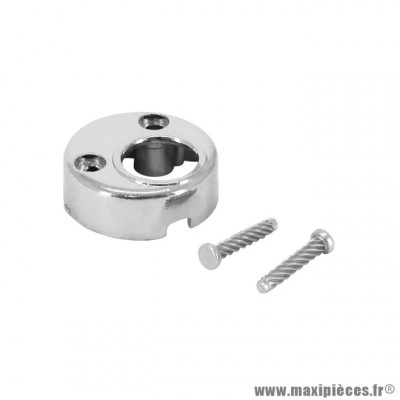 Capuchon de contacteur à clé adaptable chrome livré avec rivets pour Piaggio 50 Vespa, 125 Vespa Ape