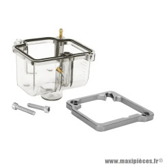 CUVE DE CARBURATEUR TRANSPARENT TYPE PWK 19 à 30 mm (INCLUS VIS ET REHAUSSEUR DE CUVE)
