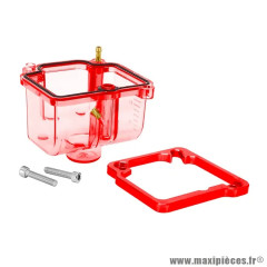 CUVE DE CARBURATEUR TRANSPARENT ROUGE 19 à 30 mm (INCLUS VIS ET REHAUSSEUR DE CUVE)