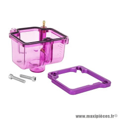 CUVE DE CARBURATEUR TRANSPARENT VIOLET 19 à 30 mm (INCLUS VIS ET REHAUSSEUR DE CUVE)