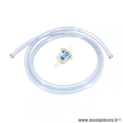 Kit de durite essence 5x8 transparent + filtre à essence conique D6 (1m)