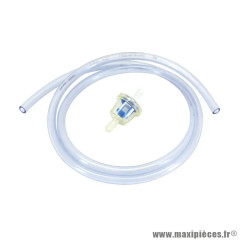 Kit de durite essence 5x8 transparent + filtre à essence conique D6 (1m)