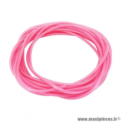Durite essence PVC souple 4x7 rose transparent rouleau 10m