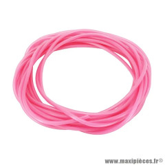 Durite essence PVC souple 4x7 rose transparent rouleau 10m
