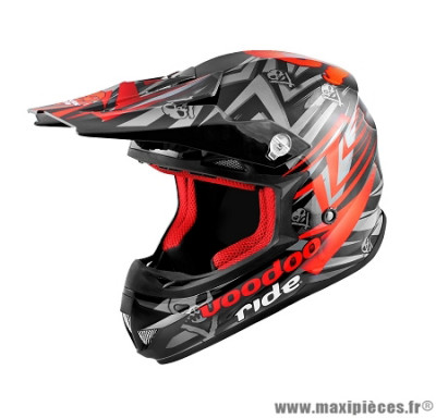 Casque moto cross Voodoo Ride Icon SC15 taille XS (T53-54) couleur rouge
