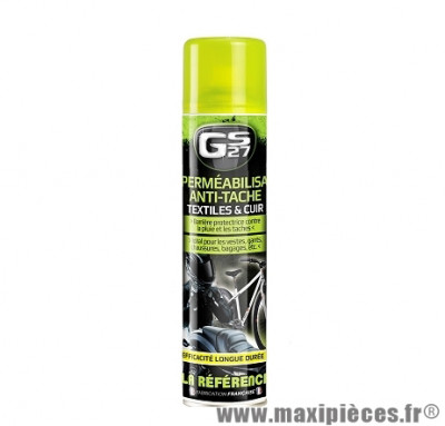 Imperméabilisant (500ml) marque GS27 pour moto - anti-tache textiles & cuirs