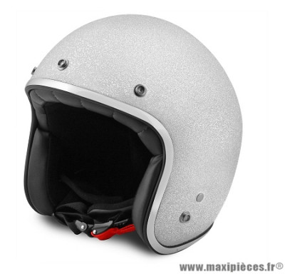 Casque jet/bol NoEnd Tribute Glitter taille L (T59-60) couleur blanc