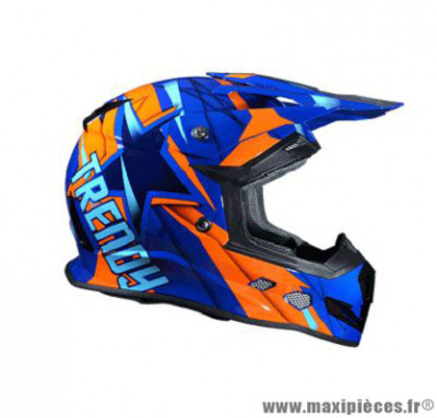 Casque moto cross Trendy 18 T-902 Dreamstar taille S (T55-56) couleur bleu/orange verni
