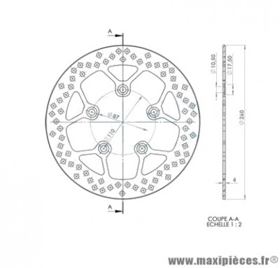 Disque frein avant NG pour scooter & maxiscooter 50-125-200cc kymco agility, people