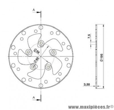 Disque frein arrière NG pour scooter & maxiscooter 50-125cc peugeot speedfight 3, 4