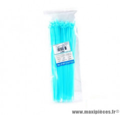 Sachet de 100 colliers rilsan plastique longueur 3,6x250mm couleur bleu
