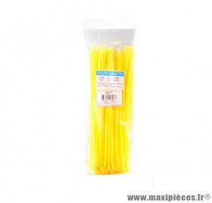 Sachet de 100 colliers rilsan plastique longueur 3,6x250mm couleur jaune