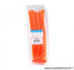 Sachet de 100 colliers rilsan plastique longueur 3,6x250mm couleur orange