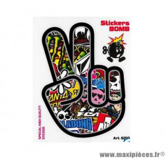 Autocollant 10x12cm bombing salut de motard