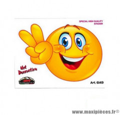 Autocollant/sticker (10x12cm) smiley heureux