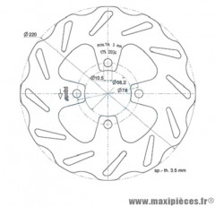 Disque frein avant Polini Wave pour maxi scooter 125 honda pcx (diamètre 220)