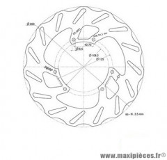 Disque frein avant Polini Wave pour moto rieju smx, rrx, mrx, smt, spike, mrt après 2012 (diamètre 260)