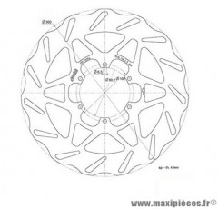 Disque frein avant Polini Wave pour moto derbi senda drd pro, mrt pro, sx50, beta (diamètre 300)