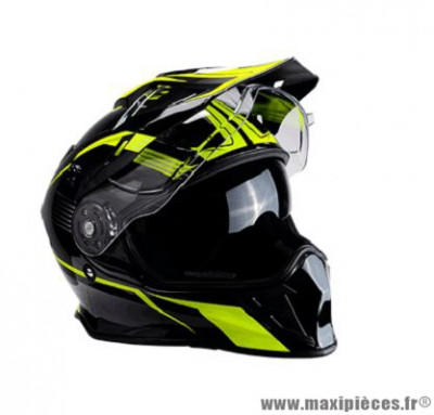 Casque moto cross double écran Trendy 19 T-803 MX Escape taille L (T59-60) couleur noir/jaune fluo