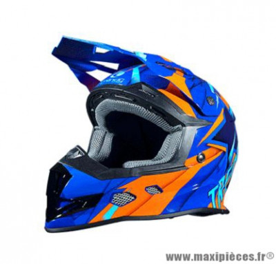 Casque moto cross Trendy 19 T-902 Dreamstar taille XS (T53-54) couleur bleu/orange
