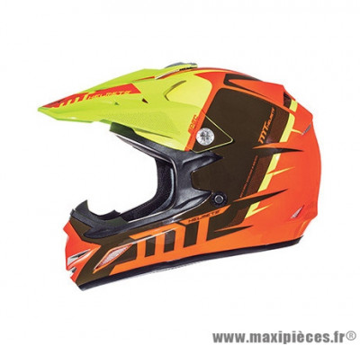 Casque enfant moto cross MT MX2 Spec taille YS couleur orange/jaune fluo