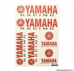 Planche de 6 autocollants racing Yamaha - 330x220mm