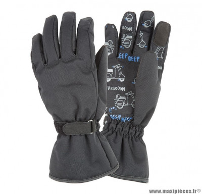 Gants moto enfant automne-hiver Tucano Password CE taille 8 ans couleur noir