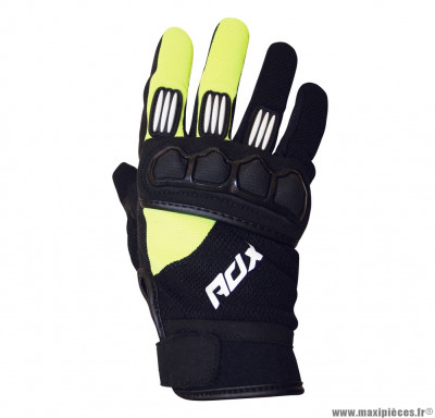 Gants cross ADX Town taille M (T9) couleur noir/jaune fluo