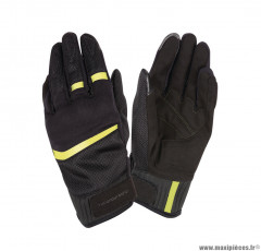 Gants moto printemps-été Tucano Penna taille S (T8) couleur noir/jaune fluo (compatible écran tactile)