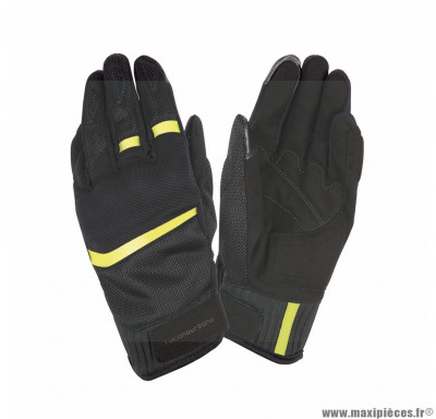 Gants moto printemps-été Tucano Penna taille XL (T11) couleur noir/jaune fluo (compatible écran tactile)