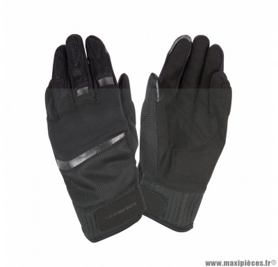 Gants moto printemps-été Tucano Penna taille M (T9) couleur noir (compatible écran tactile)