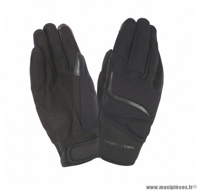 Gants moto printemps-été Tucano Miky taille L (T10) couleur noir (compatible écran tactile)