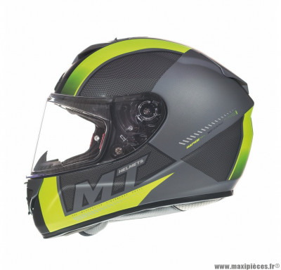 Casque intégral MT Rapide Overtake taille XS (T53-54) couleur gris/jaune fluo mat