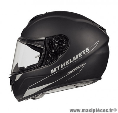 Casque intégral MT Rapide taille L (T59-60) couleur uni noir mat