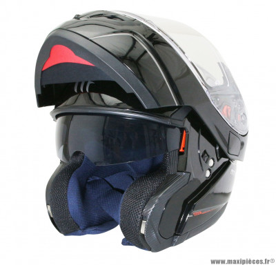 Casque modulable double écran MT Atom SV taille XS (T53-54) couleur uni noir brillant