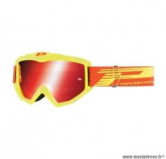 Lunette/masque cross ProGrip 3201 FL Atzaki couleur jaune/orange fluo (écran miroir, anti-rayures, anti UV, compatible avec port lunette de vue)