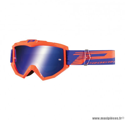 Lunette/masque cross ProGrip 3201 FL Atzaki couleur orange fluo (écran miroir, anti-rayures, anti UV, compatible avec port lunette de vue)