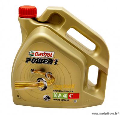 Huile moteur 4T (4L) 10W-40 Castrol power 1 semi-synthétique